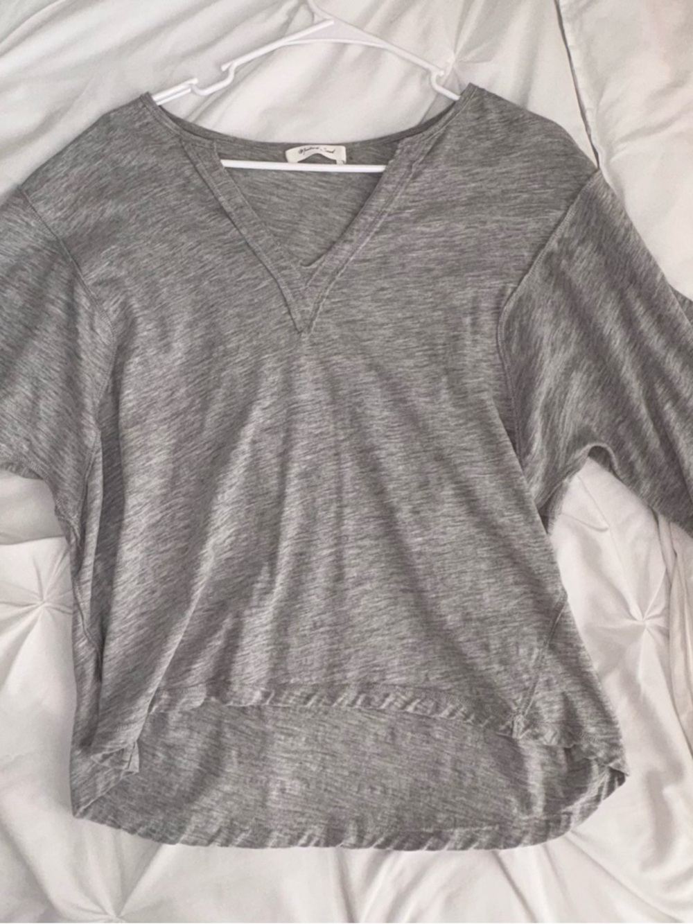 Mustard Seed Gray V-Neck Short Sleeve Tee